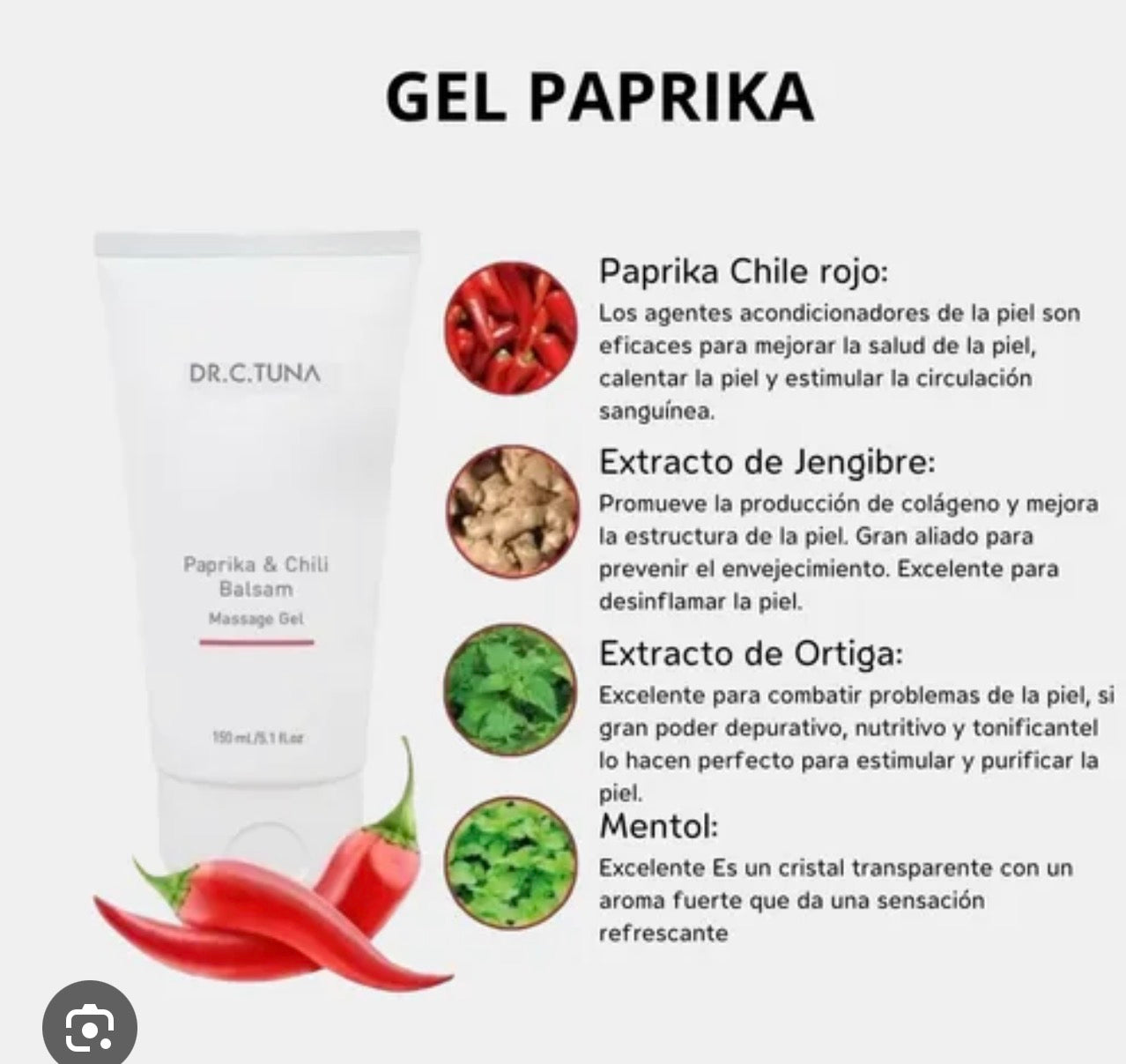 Gel de Masaje Bálsamo de Pimentón y Chile
